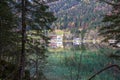 Beautiful fall scene at Hintersee lake at Ramsau, Germany Royalty Free Stock Photo