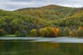 Beautiful Fall View of Abbott Lake and Harkening Hill Royalty Free Stock Photo