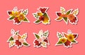 Beautiful Fallen Flower Fall Autumn Summer Sticker Royalty Free Stock Photo