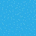 Beautiful falling snow on blue Christmas background. Adorable winter snowflake template. Cute vector illustration