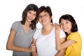 Beautiful family with Chinese mom and two daughter