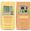 Beautiful family house and apartment banners on the nature background