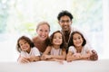 Beautiful family with kids at home Royalty Free Stock Photo