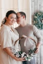 Beautiful family waiting for Christmas