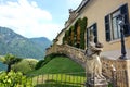 The beautiful famous arched terrace at Villa Balbianello.