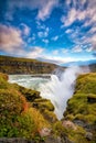 Beautiful and famous Gullfoss waterfall in Iceland Royalty Free Stock Photo