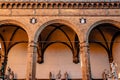 beautiful famous Loggia de Lanzi with antique statues