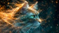 Beautiful fantasy cat portrait