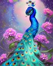 Beautiful Fantasy Cute Kawaii little peacock