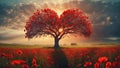 Beautiful fantasy tree with flowers spring decoration colorful magic Royalty Free Stock Photo