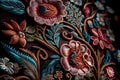 Beautiful fantasy vintage wallpaper botanical flower bunchb,embroidered fabric