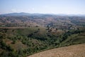 Rolling hills and farm lands with rice fields in Shan state, Myanmar