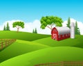 Beautiful farm landscape background