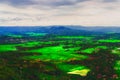 Beautiful farmland and the mountain back ground