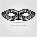 Beautiful fashion carnaval mask. Hand drawn vector Royalty Free Stock Photo