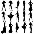 Beautiful fashion girl silhouette on a white background