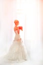 Beautiful fashion model. Sensual bride. Woman with wedding dress Royalty Free Stock Photo