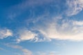 Beautiful feather clouds background in the dark blue sky Royalty Free Stock Photo