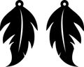 Beautiful feather shape Earrings petal shape Earrings template svg vector cutfile for cricut and silhouette