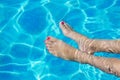 Beautiful Feet and toes in the Swimming Pool Royalty Free Stock Photo