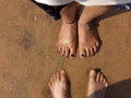 Beautiful feets pic in beach location