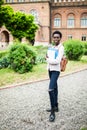 Time to get knowledge. Beautiful female african american university student portrait Royalty Free Stock Photo