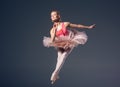 Beautiful female ballet dancer on a grey Royalty Free Stock Photo