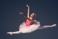 Beautiful female ballet dancer on a grey Royalty Free Stock Photo
