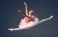 Beautiful female ballet dancer on a grey Royalty Free Stock Photo