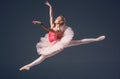 Beautiful female ballet dancer on a grey Royalty Free Stock Photo