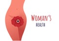 Beautiful female body and women`s hygiene and health concept. Menopause, Urinary incontinence, Royalty Free Stock Photo