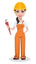 Beautiful female builder in uniform Royalty Free Stock Photo