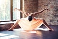 Beautiful female dancer practicing her movements