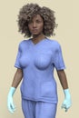 Beautiful female doctor, 3D illustration