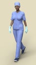 Beautiful female doctor, 3D illustration