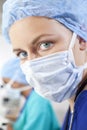 Beautiful Female Doctor In Surgical Scrubs & Mask Royalty Free Stock Photo