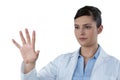 Beautiful female doctor using digital screen Royalty Free Stock Photo