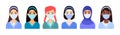 Beautiful Female Doctors and Nurses in a Medical Mask on their Face.Girls, characters of different nationalities.Avatar