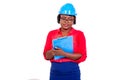 Beautiful female engineer writing in clipboard Royalty Free Stock Photo