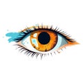 Beautiful female eye. Cute drawing eye. Hand drawn watercolor eye Royalty Free Stock Photo