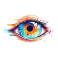 Beautiful female eye. Cute drawing eye. Hand drawn watercolor eye Royalty Free Stock Photo