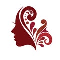 Beautiful female face silhouette in profile. Royalty Free Stock Photo