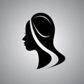 Beautiful female face silhouette in profile. Retro hairstyle, babette Royalty Free Stock Photo