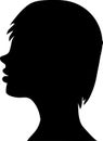 Beautiful female face silhouette in profile Royalty Free Stock Photo