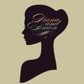 Beautiful female face silhouette in profile. Weddi Royalty Free Stock Photo