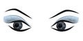 Beautiful female gray eyes. Vector illustration.