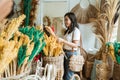 beautiful female holding a flower crafts