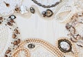 Beautiful female jewelry and trinkets Royalty Free Stock Photo