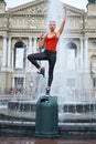 Beautiful female modern dancer performing outdoors Royalty Free Stock Photo