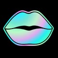 Female plump holographic lips